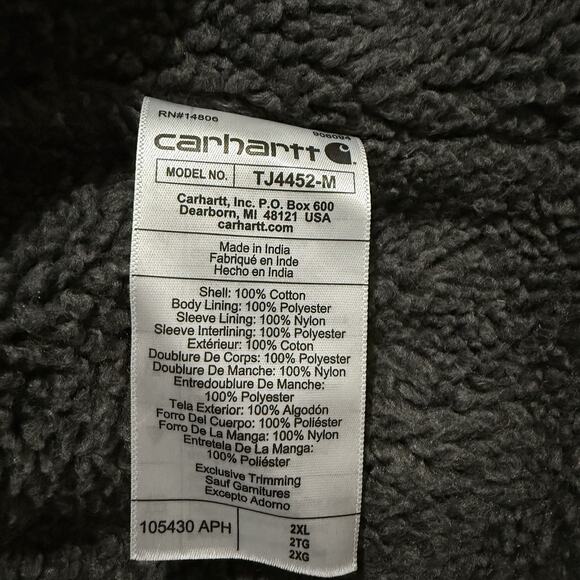 Carhartt Plaid Flannel Sherpa Lined Jacket Relaxed Fit Heavyweight Men Size XXL - Picture 9 of 9